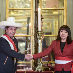 Präsident Castillo mit der Präsidentin des Ministerrates Mirtha Vásquez, Foto Andina